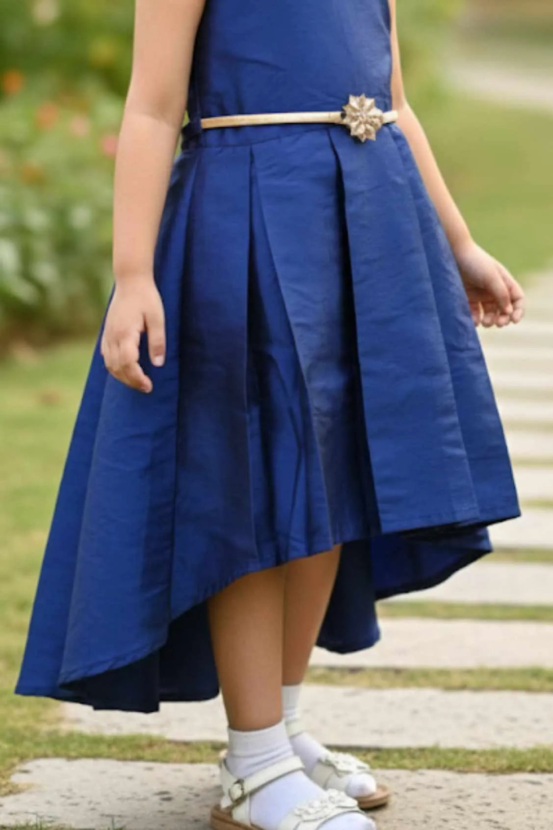 Navy Blue High-Low Frock For Girls