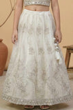 White Embroidered Lehenga Choli For Girls