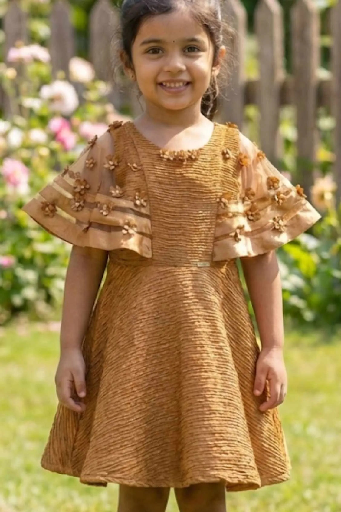 Copper Brown Frock For Girls