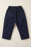 Blue Cargo Pants with Drawstring Waist