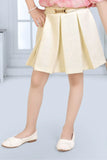 Pink Floral Top with Pleated Cream Skirt & Belt Detail For Girls