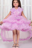 Lavender Sequin Bow Party Frock For Girls