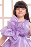 Elegant Lavender Floral And Butterfly Embellished Frock For Girls