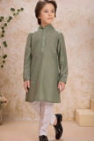 Classic Olive Green Kurta Pajama Set For Boys