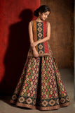 Multicolour Traditional Mirror Embellished Lehenga Choli Set for Girls