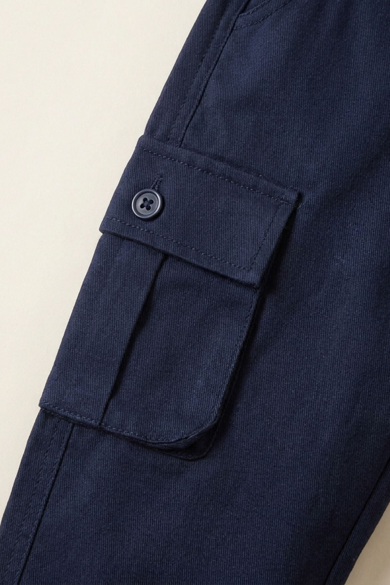 Blue Cargo Pants with Drawstring Waist