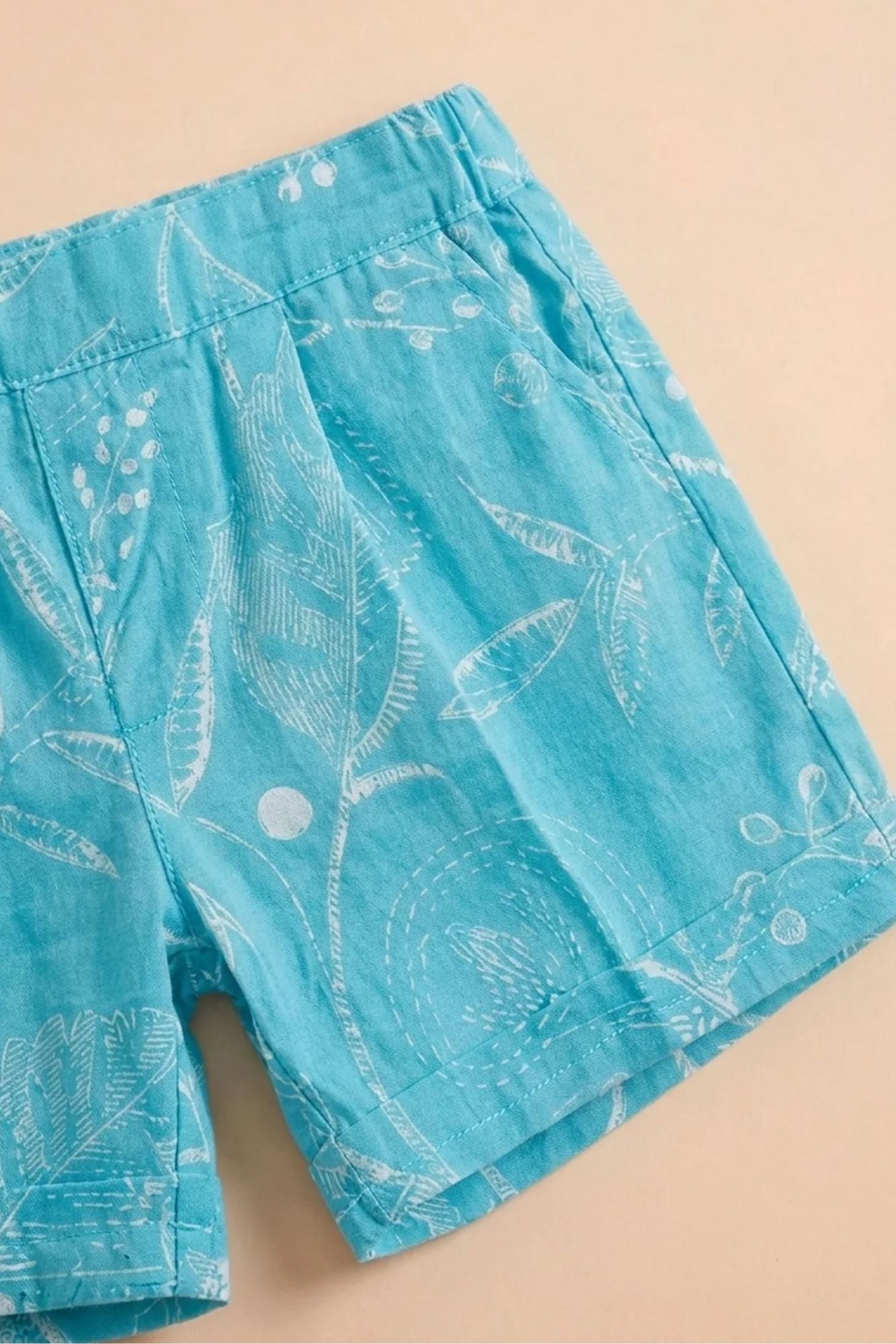 Boys Blue Shorts Set with Printed Shirt And Graphic T-Shirt