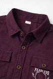 Maroon Printed Cotton Shirt for Boys