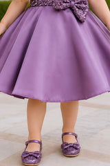 Girls Lavender Sequin Embellished Party Wear Frock