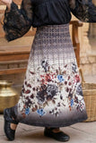 Black Top With Checked Skirt Set For Girls
