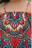 Multicolor Top And Dhoti Pants Set For Girls