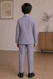 Boys Lavender Embellished Coat Suit With Waistcoat And Bow Tie