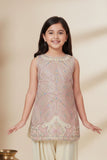 Multicolor Sequins Embroidered Kurti with Patiala Pants For Girls