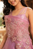Girls Ombre Mauve Pink Sequin And Bead Embellished Party Wear Palazzo Set