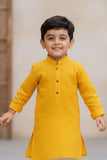 Sunshine Yellow Kurta with White Pajama Set For Boys