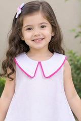 Girls White Heart Applique Party Frock