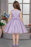 Lavender Sequin Embellished Frock For Girls