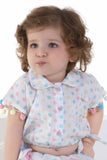 White Printed Cotton Casual Wear Skirt Set For Girls