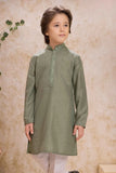 Classic Olive Green Kurta Pajama Set For Boys