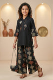Black Ethnic Printed Co-Ord Set For Girls
