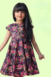 Stylish Purple Floral Printed Frock For Girls - Lagorii Kids