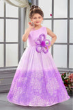Lilac Sparkle One-Shoulder Party Gown for Girls