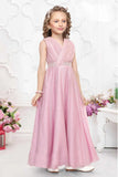 Blush Pink Shimmer Party Gown For Girls