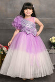 Shimmer Lavender Double Shaded Party Wear Gown For Girls - Lagorii Kids