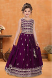 Elegant Wine Sequins Embroidered Lehenga Choli With Dupatta For Girls