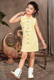 Stylish Yellow Dungaree With Waist Belt For Girls - Lagorii Kids
