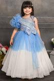 Shimmer Blue Double Shaded Party Wear Gown For Girls - Lagorii Kids