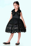Elegant Black Sequins Work Party Wear Frock For Girls