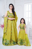 Mustard Yellow  Elephant Embroidered Lehenga Choli Set for Girls