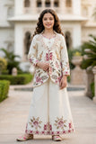 Ivory Embroidered Jacket & Palazzo Set With Designer Jacket