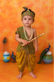 Mustard Krishna Janmashtami  Dhoti Set For Boys