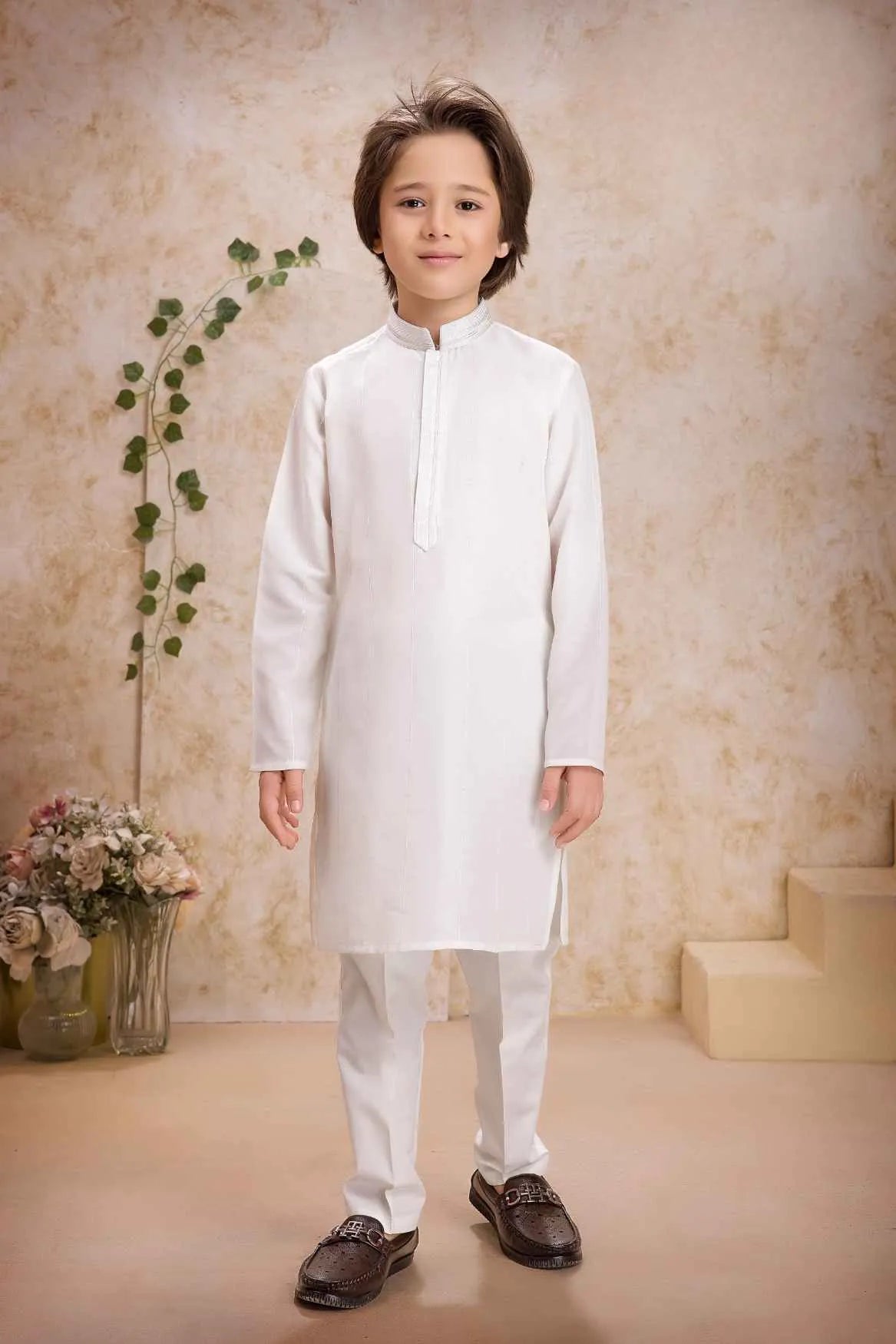 Classic White Kurta Pajama Set for Boys