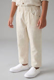 Textured Off-White Casual Pant