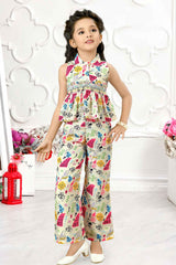 Stylish Printed Multicolor Co ord Set For Girls