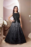 Classic Black Sequined Partywear Gown For Girls
