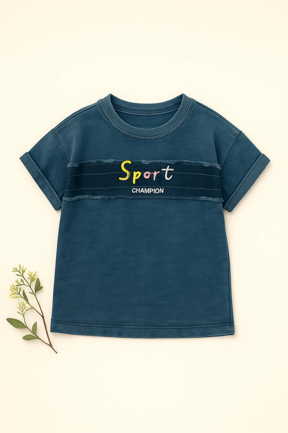 Blue Denim Western Top For Girls