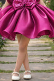 Pink Statement Bow Party Wear Frock for Girls