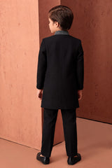 Boys Shimmering Black Sequin Embroidered Sherwani Set