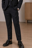 Boys Black Embellished Coat Suit With Waistcoat And Bow