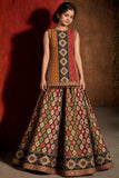 Multicolour Traditional Mirror Embellished Lehenga Choli Set for Girls