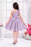 Lavender Party Wear Frock With Sequined Statement Bow