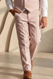Boys Peach Waistcoat Suit Set with Bow Tie
