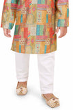 Multicolor Printed And Sequin Work Kurta Set For Boys