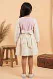 Casual White Cotton Dress with Embroidered Jacket for Girls