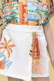 Multicolor Floral Printed Top And Skirt Set For Girls