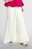 Pink Ruched Top with White Flared Pants For Girls